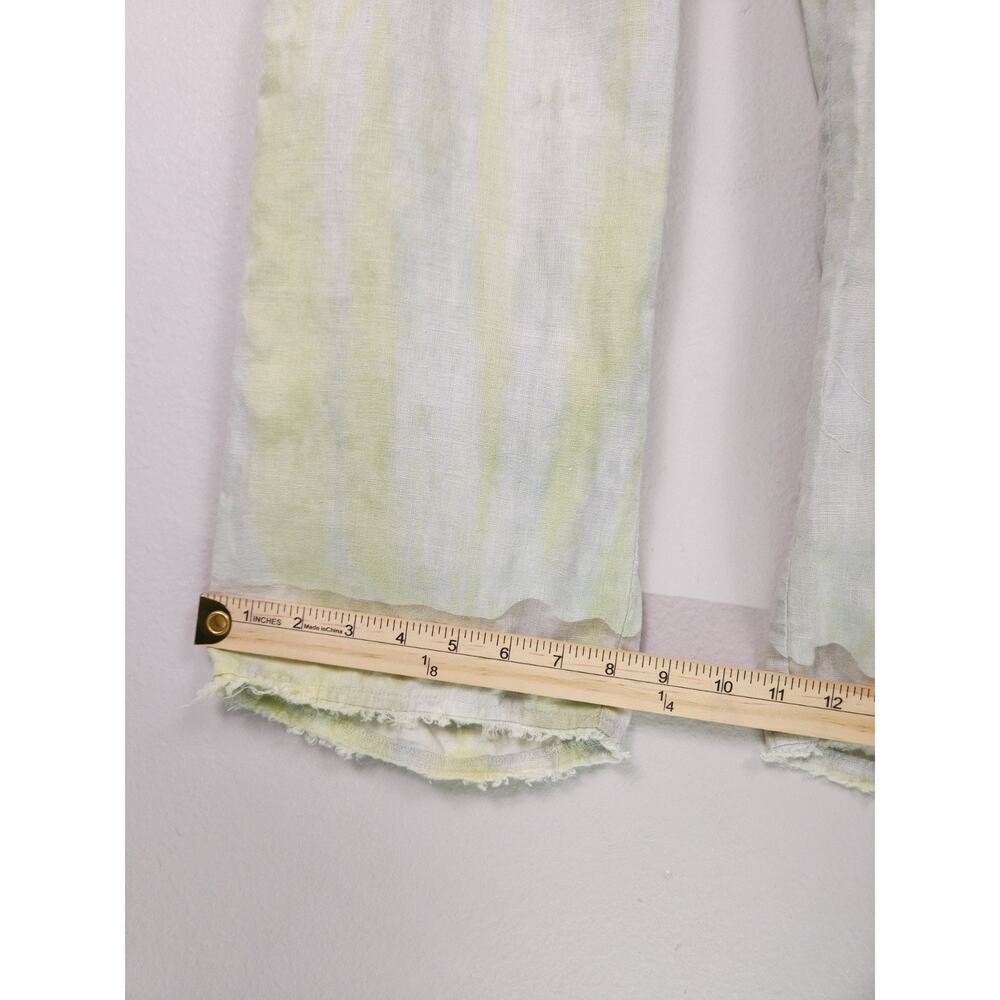 Pure Amici Small Women's Lightweight And Frayed Pants 100% Linen - Picture 6 of 13